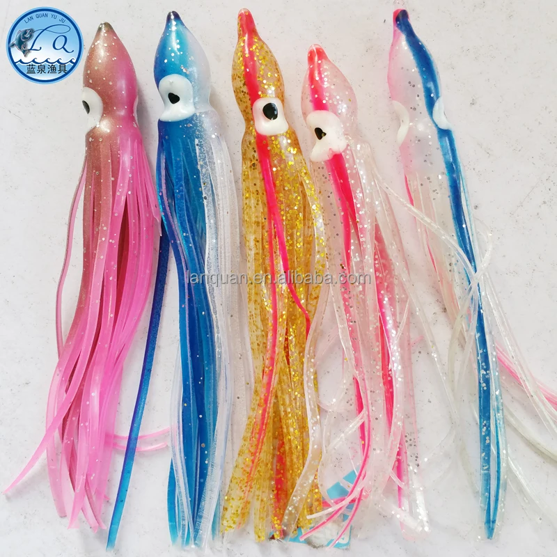 Weihai Jellyfish Squid Soft Octopus Bait Jig Mixed Color Octopus Skirt  Artificial Jigging Bait Squid Skirt Octopus