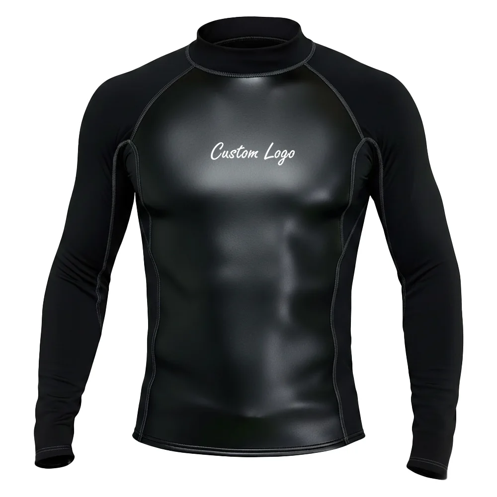 남성용 롱슬리브 네오프렌 래시가드, 다이빙·스노클링·패들보딩·수영·서핑용 맞춤 웨트슈트 상의