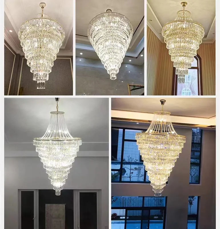 Подвесной светильник K9 Хрустальный подвесной светодиодный потолочный современная люстра класса люкс для высоких потолков