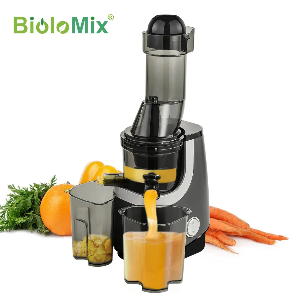 BioloMix-exprimidor de zumo de frutas y verduras, Extractor de zumo de  prensa en frío sin BPA, de alta nutrición, conducto ancho