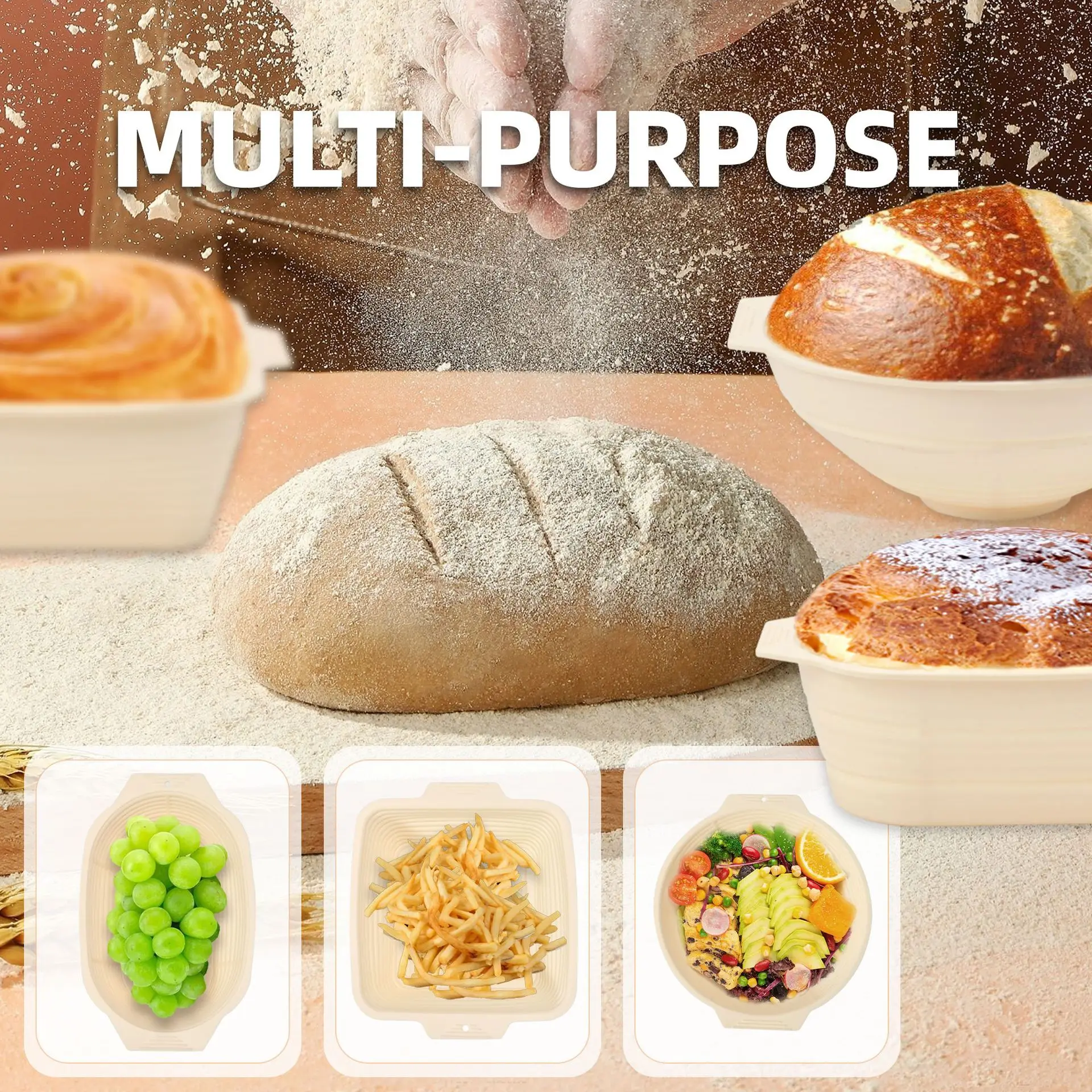 High-Temperature Resistant Silicone Large Capacity Bread Dish Foldable Oven-Baking Dough Bowl Household Baking Dishes Pans factory