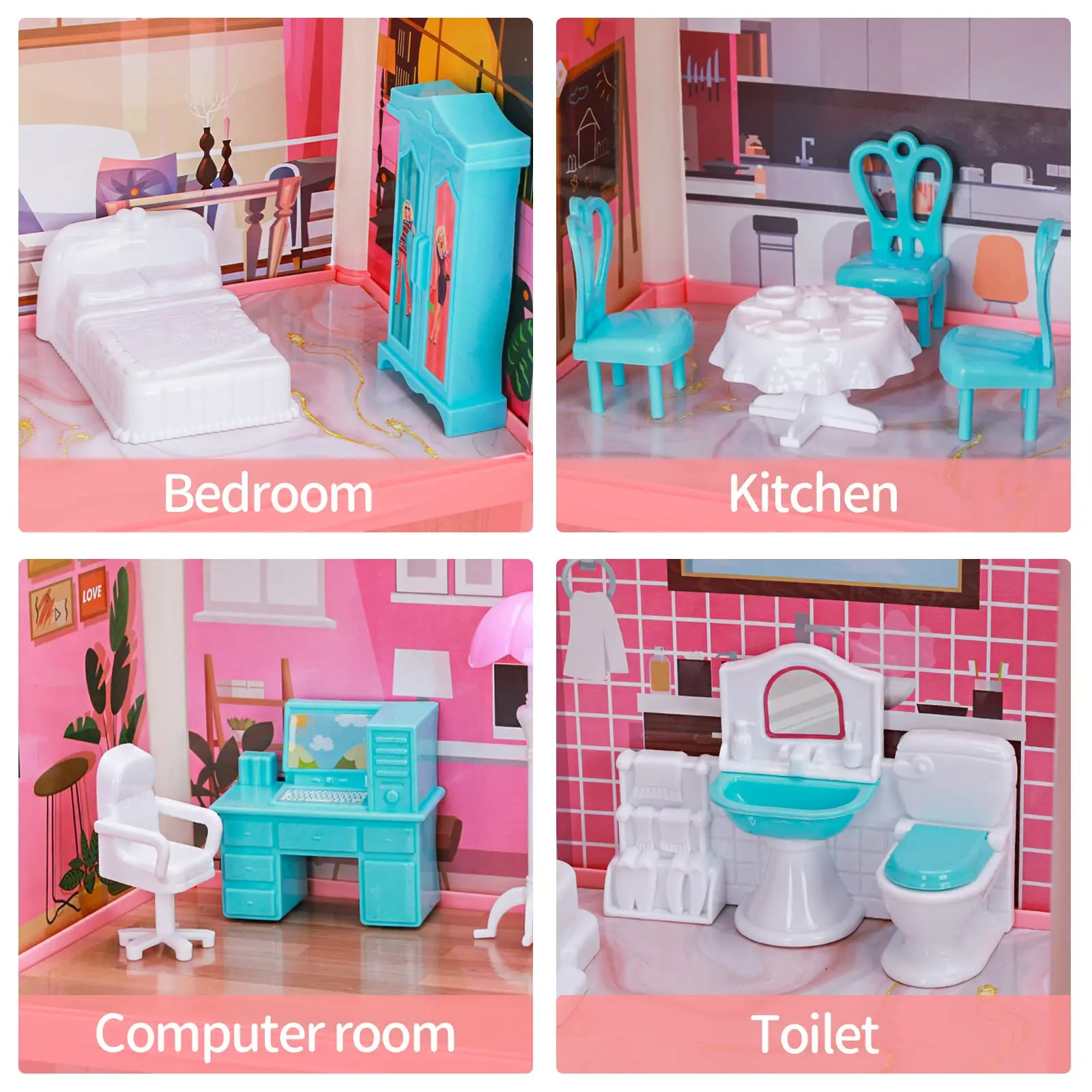 Wanhua Free Sample Gaby Doll House Complete Set Big Doll House For