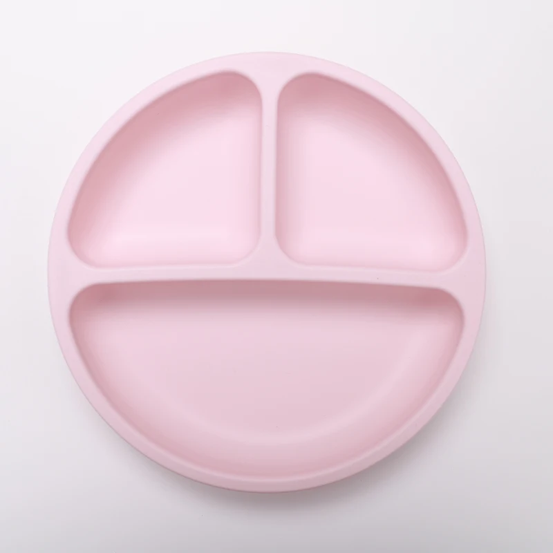 Modern Design round Baby Plate Easy to Clean Food Grade Silicone Ceramic Material Kids Dining Dinnerware Sets for Babies Feeding