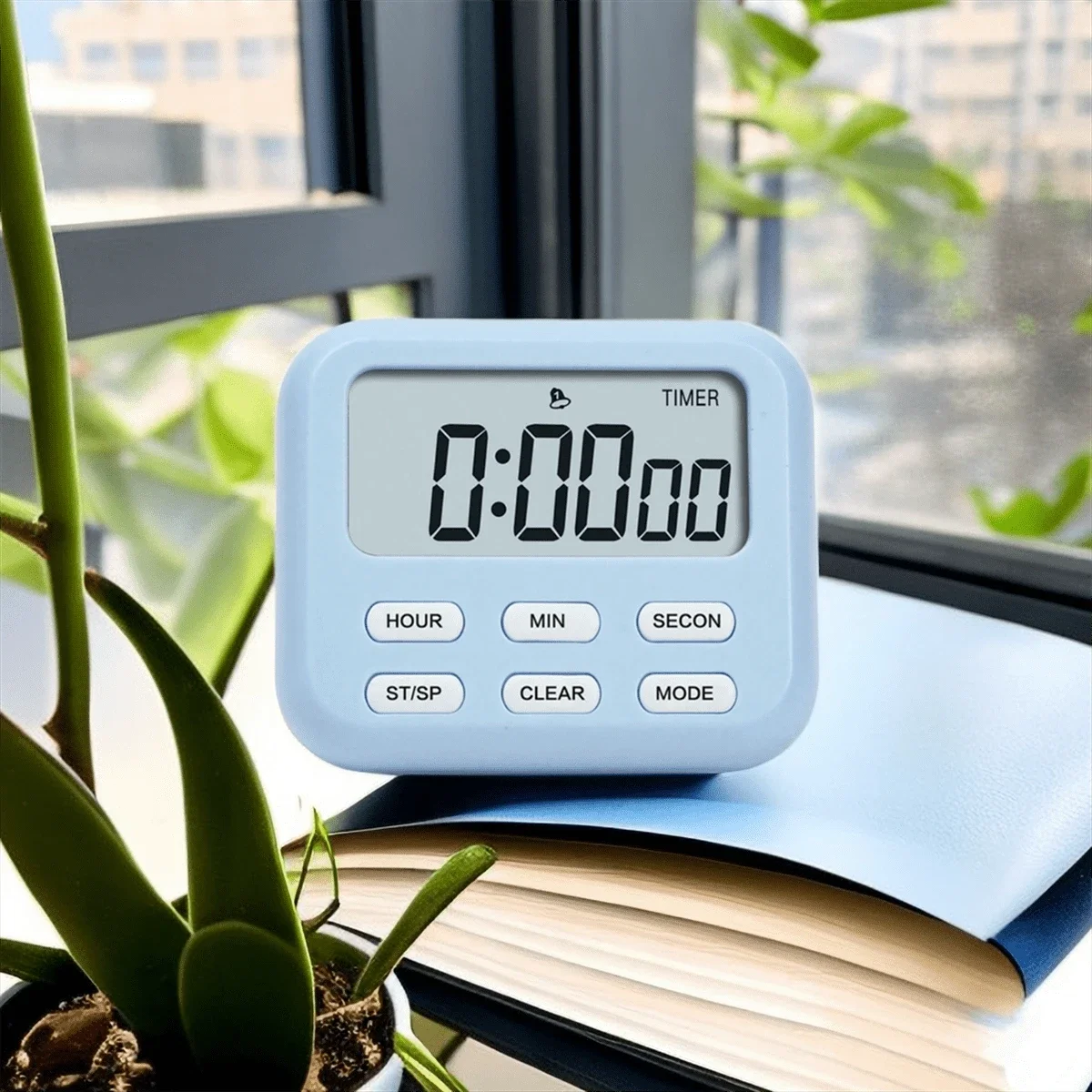 New Square LCD Digital Screen Magnetic Kitchen Timer Cooking Baking Count up Countdown Alarm Clock Sleep Stopwatch Timer