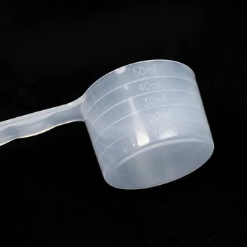 25g 50ml plastic pp clear milk powder coffee tea mask cream round spoon salt sugar spoon long handle with scale