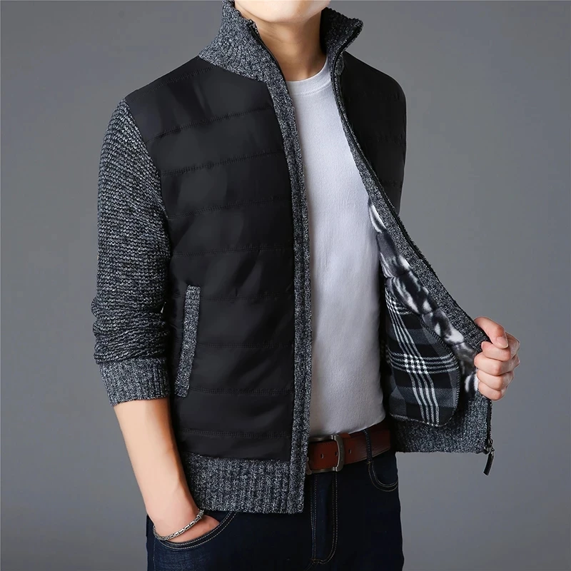 2022 New Fashion Brand Sweaters Mens Cardigan Thick Slim Fit Jumpers Knitwear Zipper Warm Winter Korean Style Casual Men Clothes