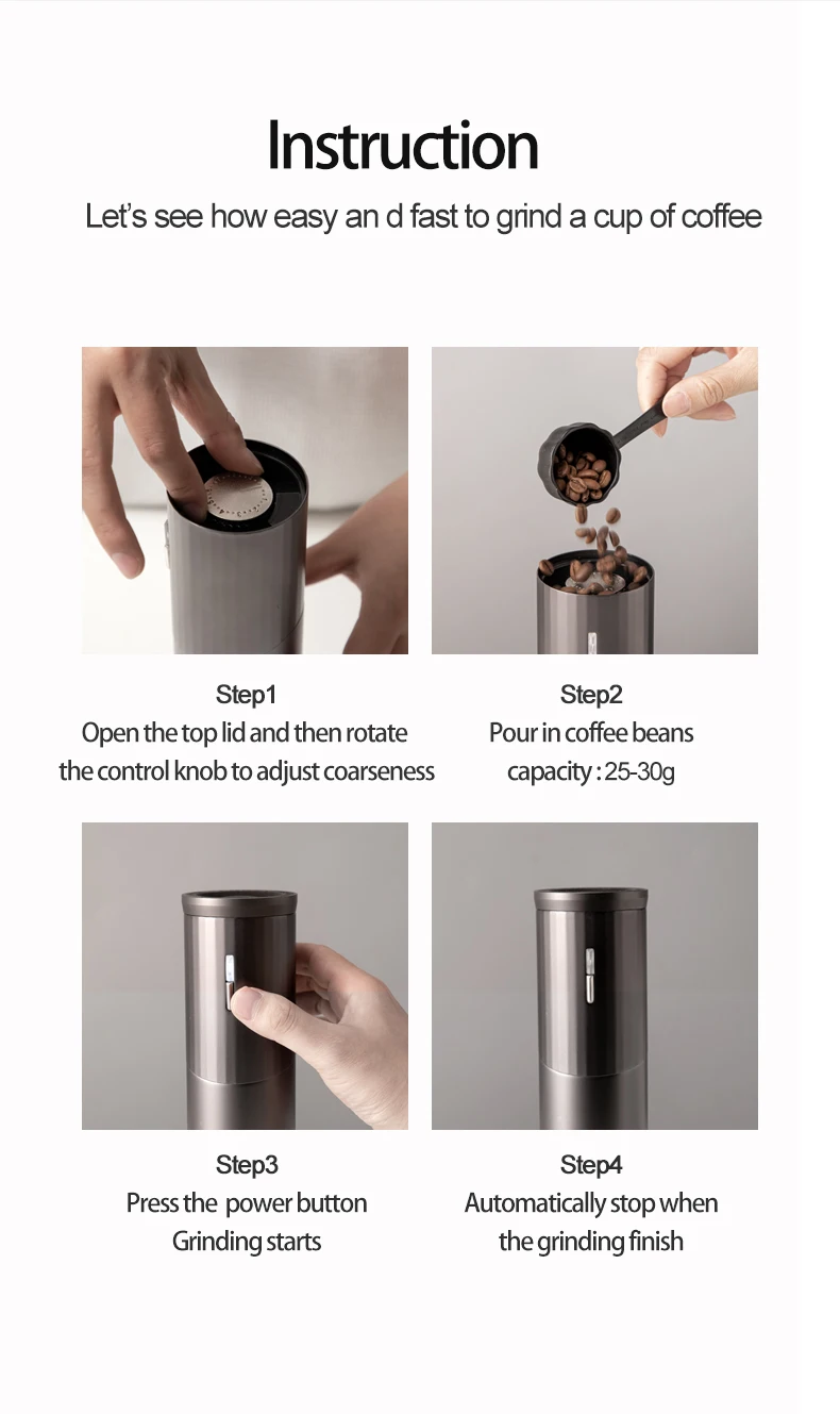 Zerohero Portable 6 Core Burrs Aluminium Alloy Body Usb Rechargeable