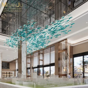 Contemporary Design Modern Glass Chandelier Sand Textured Shade Lighting Fixture with Branches for Hotels Without Base