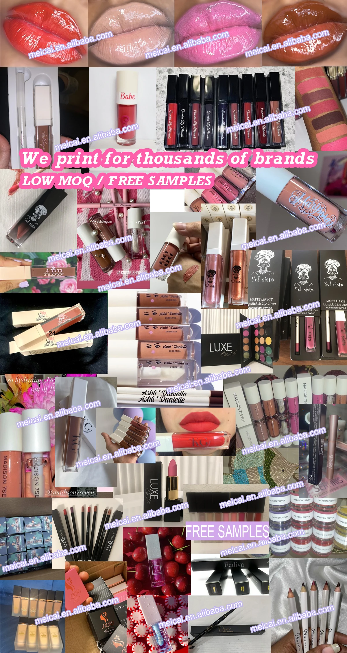 Low Moq Cosmetic Set Vegan Makeup Lipstick Lip Liner Kit Custom Private