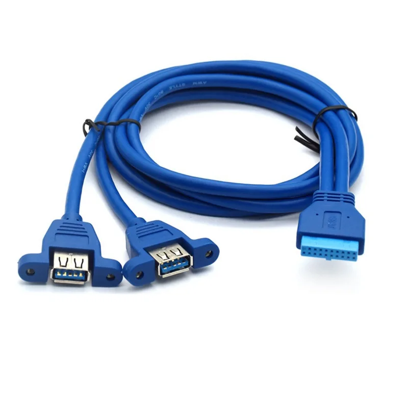 Pc Motherboard 20 Pin To Usb 3.0 Dual Ports Splitter Cable With Holes - Buy Usb3.0 Motherboard To Usb3.0 Female Cable,20pin To Dual Usb3.0 Female Cable,Usb3.0 20pin To Usb3.0 Female