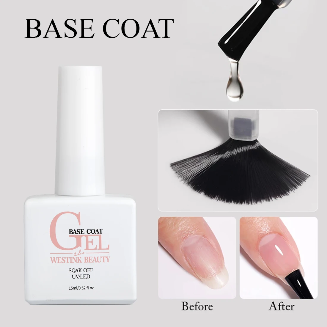 Westink Beauty бесплатный образец УФ-лака для ногтей праймер отшелушивающее резиновое Базовое покрытие Кристальный бархатный матовый