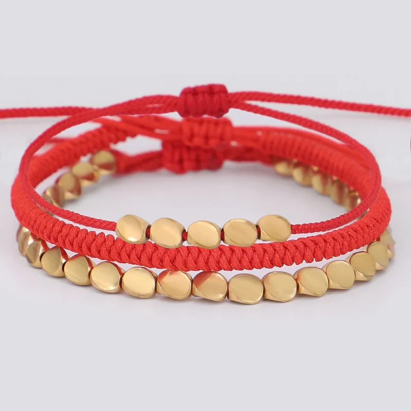 Bracciale Portafortuna Tibetano Intrecciato A Mano – Corda Dell'amicizia Con Fibbia Regolabile (15-25 Cm), Per Uomo, Donna, Ragazzi