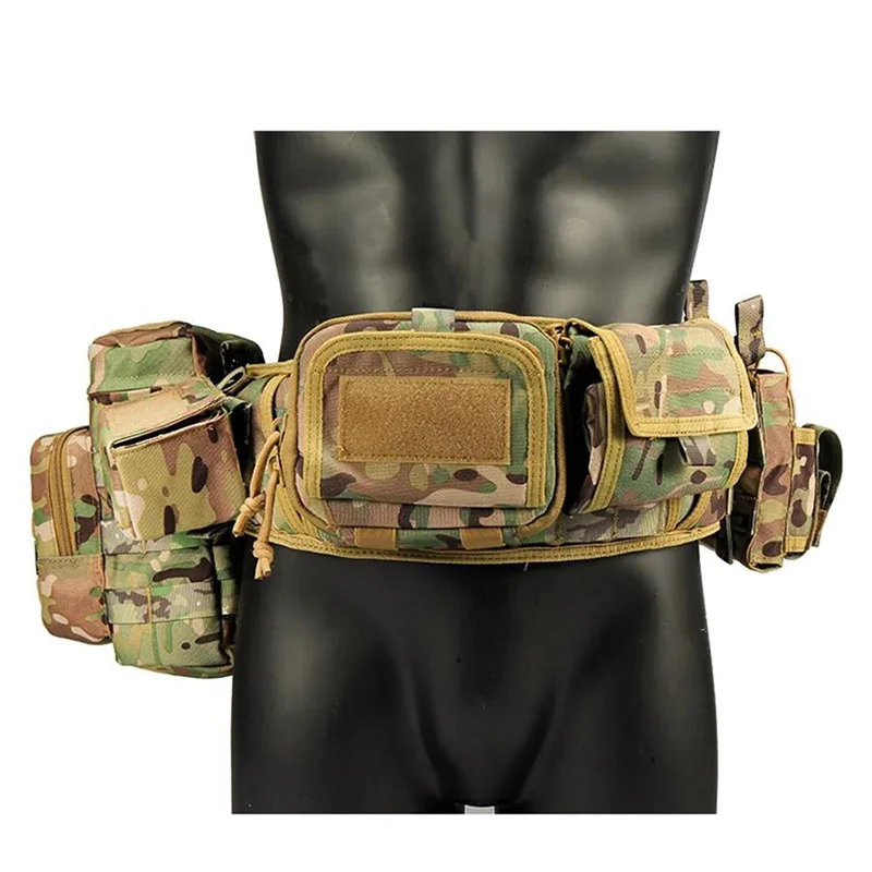 Premium Adjustable Multi-functional Camouflage Training Waist Outdoor Belt Multi Functional Carrying Equipment Waist Belt