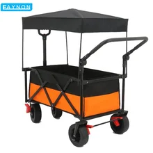 Eaynon Zhejiang Oem Outdoor Utility Shopping Trolleys Beach Camping Cart Collapsible Folding Wagon With Canopy