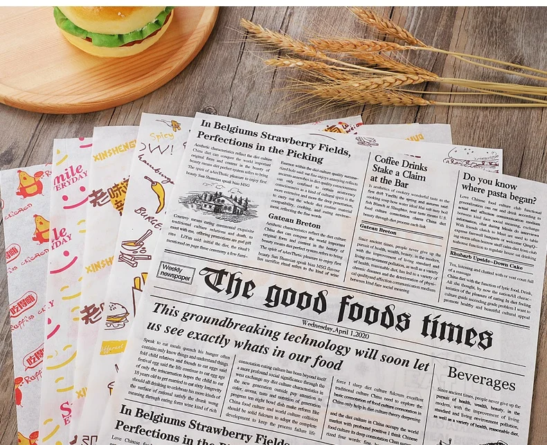 Baking Paper Type and Uncoated and Coating Greaseproof Hamburger Wrapping Paper