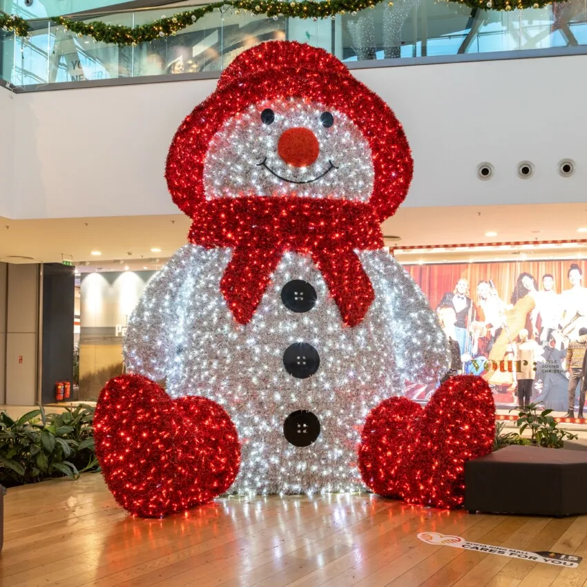 large outdoor acrylic snowman light