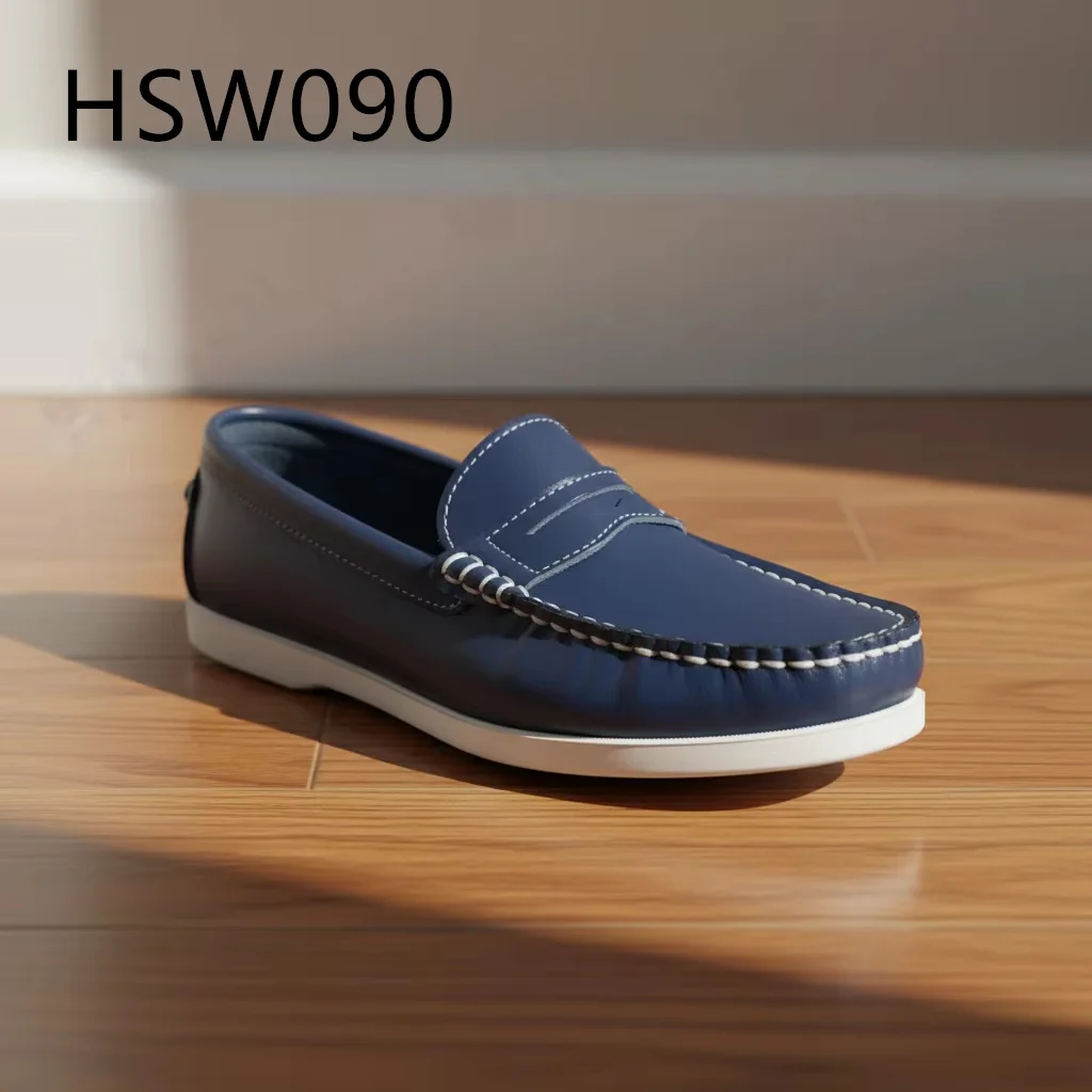 ZYF,Beach Resort Ready to Wear Mask Style Wash Blue Boat Shoes Networking Event Small Size Available Durable Penny Shoes HSW090