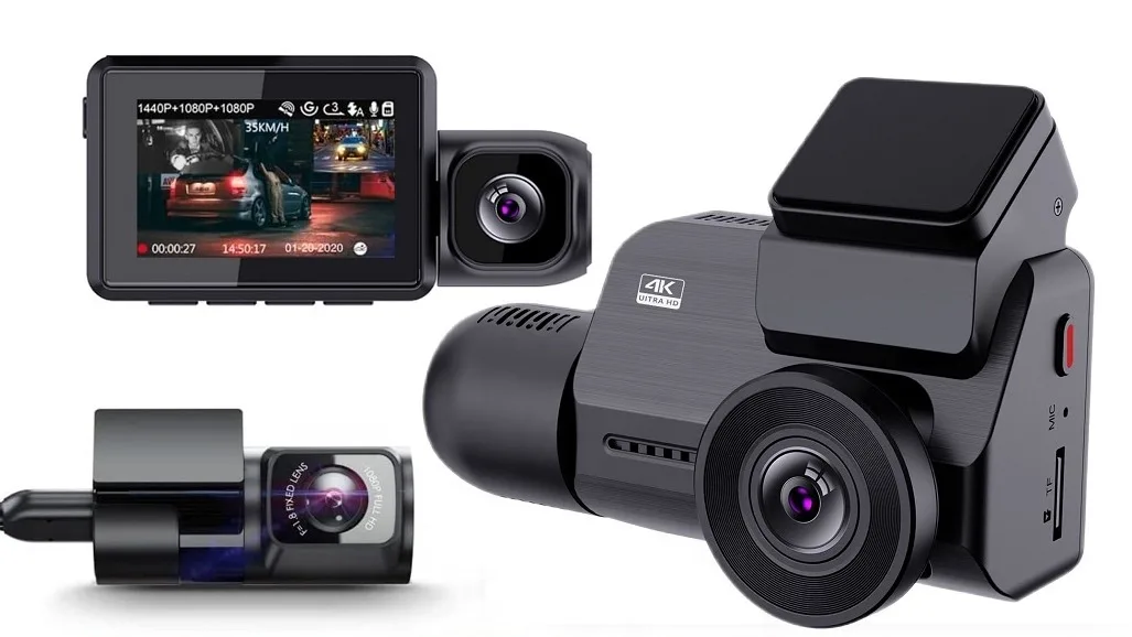2023 New 3 Channel Drive Recorder Front And Rear Inside Dash Cam Car Dv ...