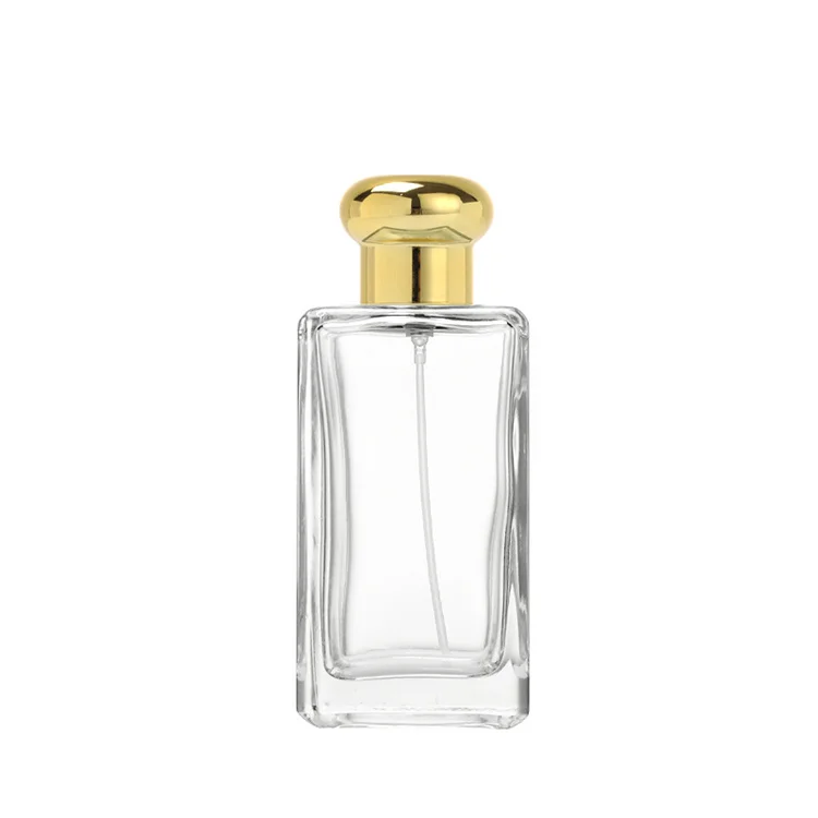 Luxury Gold Empty Rectangular Glass Perfume Spray  Bottle 30ml 50ml 100ml