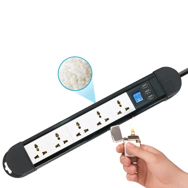 Multifunctional Universal Socket 5 Outlets 3 USB with switch extension Power Strip