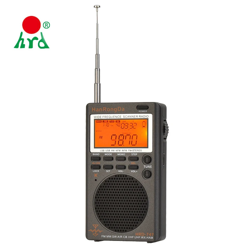 HRD 747 Portable All Band Mini Radio With AM FM SW SSB AIR UHF VHF