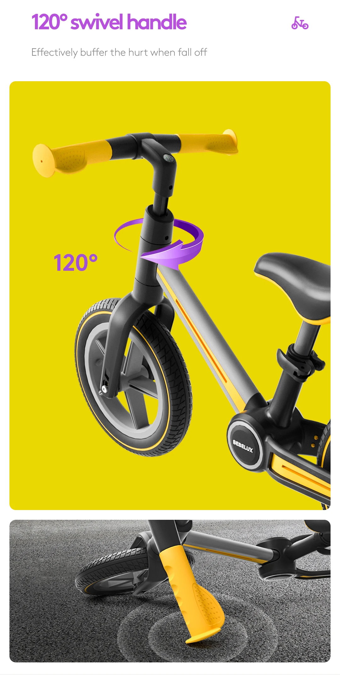 Bebelux Wholesale Foldable Mini Balance Bike Child Push 12 Inch