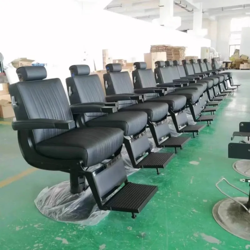 JRY Top Sale Luxury Barbershop Hair Salon Furniture Modern Haircut Styling  Brown Barber Chair with Black Base for Men Use