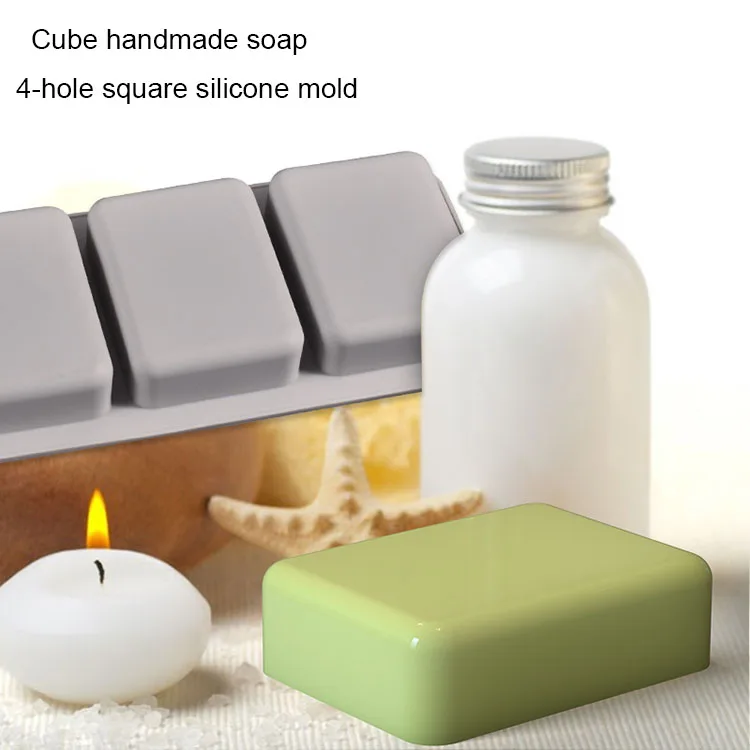 4 Cavity Soap Molds Silicone Mold For Making Handmade Soap Lotion Bar
