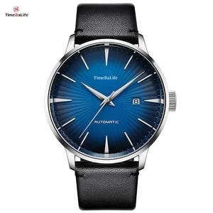 Factory OEM Custom Waterproof Travel Watch Leather Strap Mechanical Wristwatch Sports Luxury Classic Men Watch