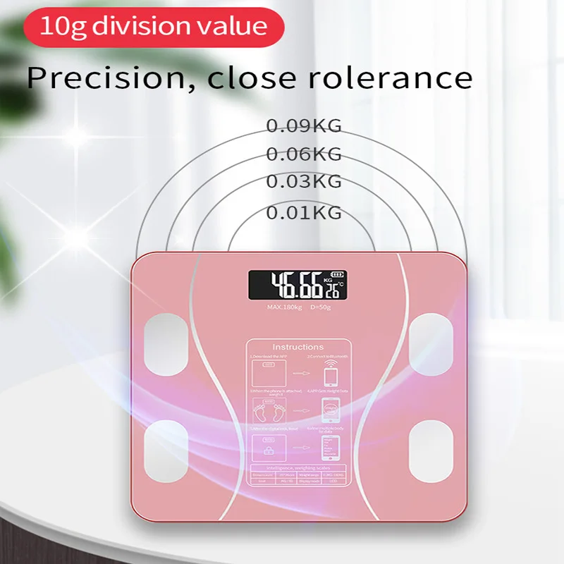 Smart Body Fat Scale Highly Accurate Bluetooth Digital Bathroom Body Composition Analyzer Measures Weight Body Fat