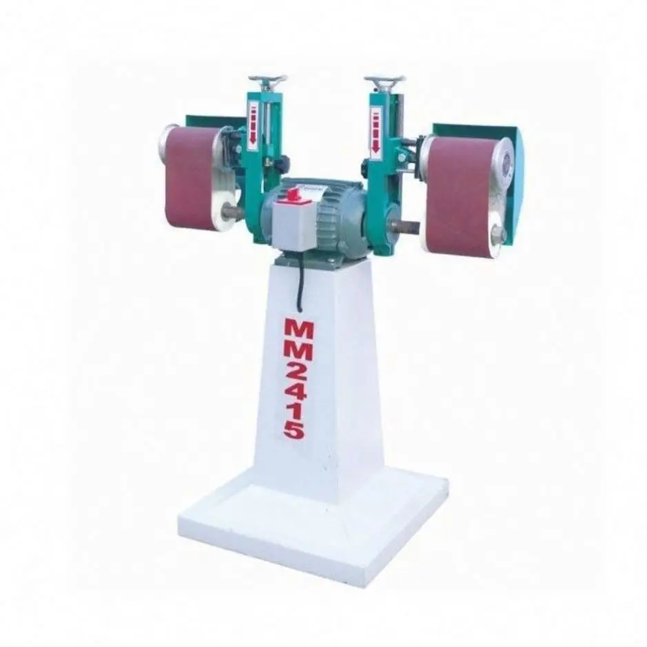 TEBAK MM2415 Horizontal Sponge Roller Double Head Polishing Sander Machine Wood Sanding Machine Woodworking Arc Belt Sander