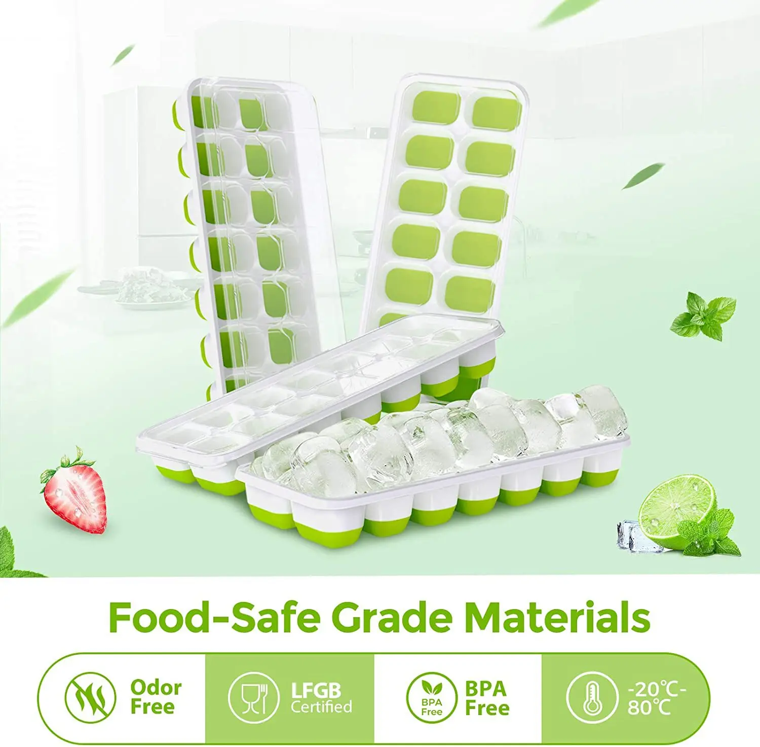 Dropping New Arrival Reusable Easyrelease Ice Tray 14cell Square Ice