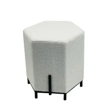 Hot Sale Living Room Furniture Ottoman Design Pouf with Gold Leg