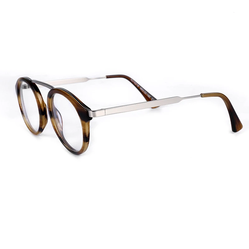 Vintage Double Bridge Acetate Combine Metal Glasses Eyewear Eyeglass Frames