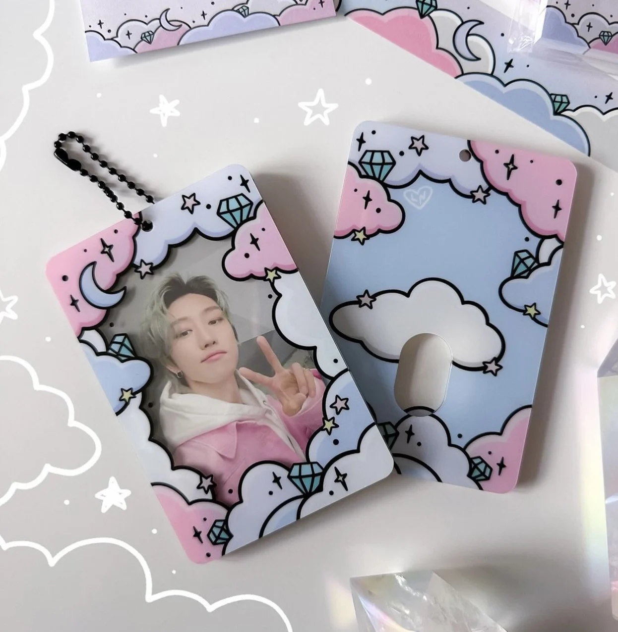 Kreatives Sign Kpop Fotokartenhalter Transparenter Kartenhalter Schlüsselanhänger Fotohüllen Buskarte Stuntenkartenetui Fotorschutz