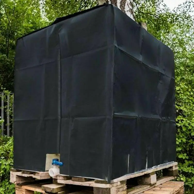 1000 л черная оксфордская ткань 300D ПРЯЖА, вязаный брезентовый чехол, защитная пленка, уличные пальто от солнца, дождя, 100% полиэстер