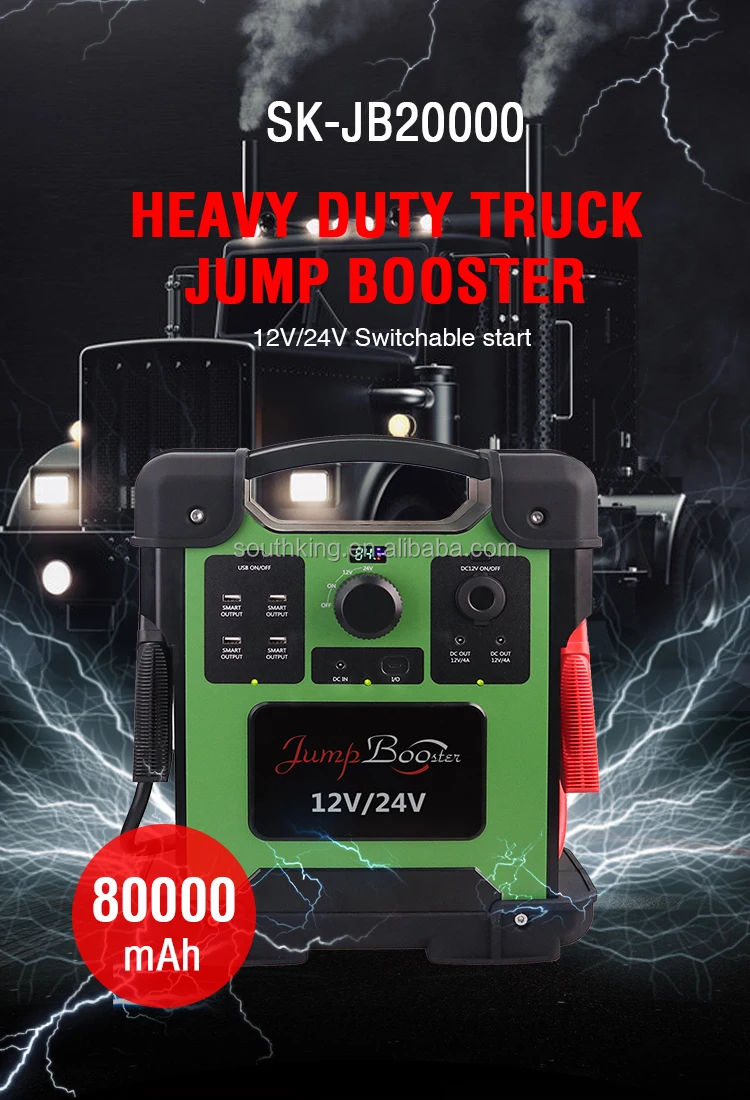 80000mah 12v 24v High Power Battery Jump Starter Portable Car Jump Starter For Larger Strucks