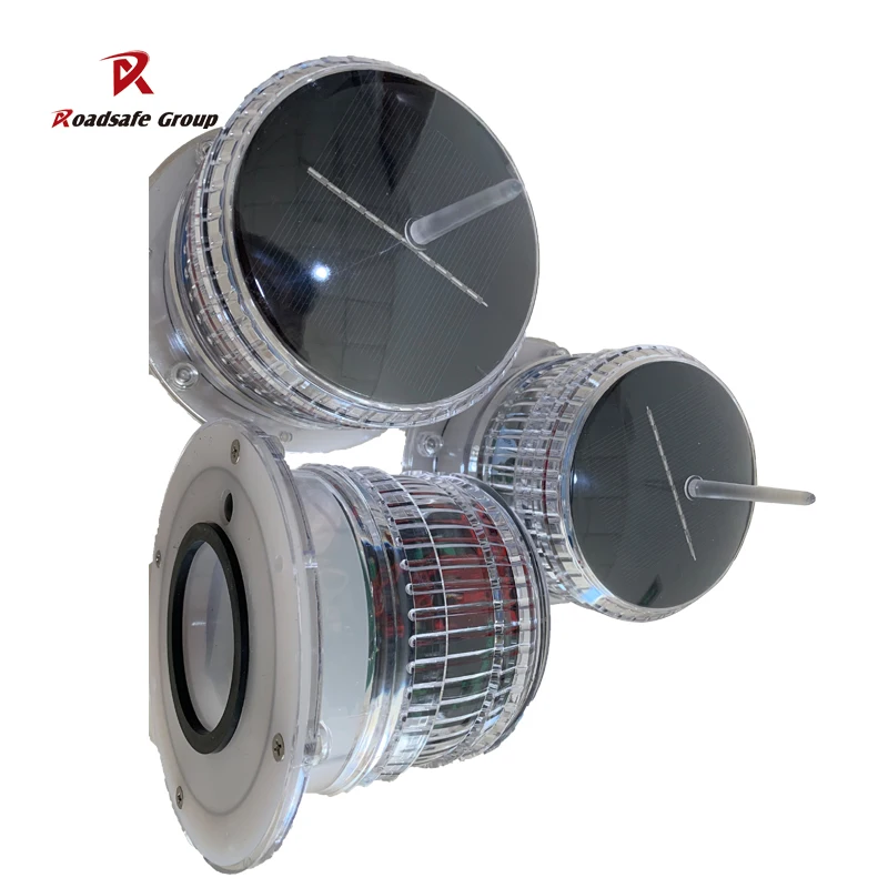 Solar Powered Blinking Led Aviation Obstruction Marine Beacon Warning Lights
