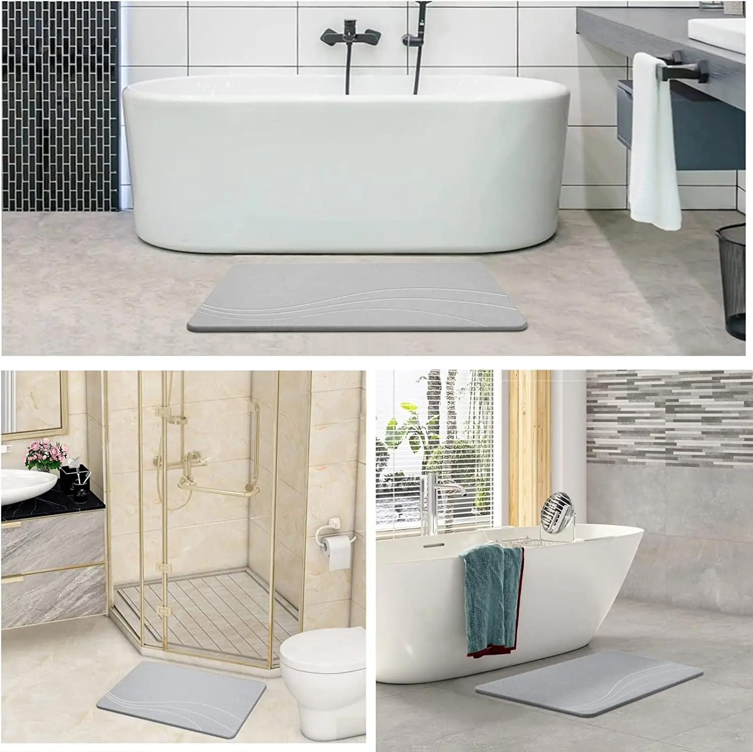 Stone Bath Mat Custom Diatomaceous Earth Shower Mat Slab Magic Bathroom