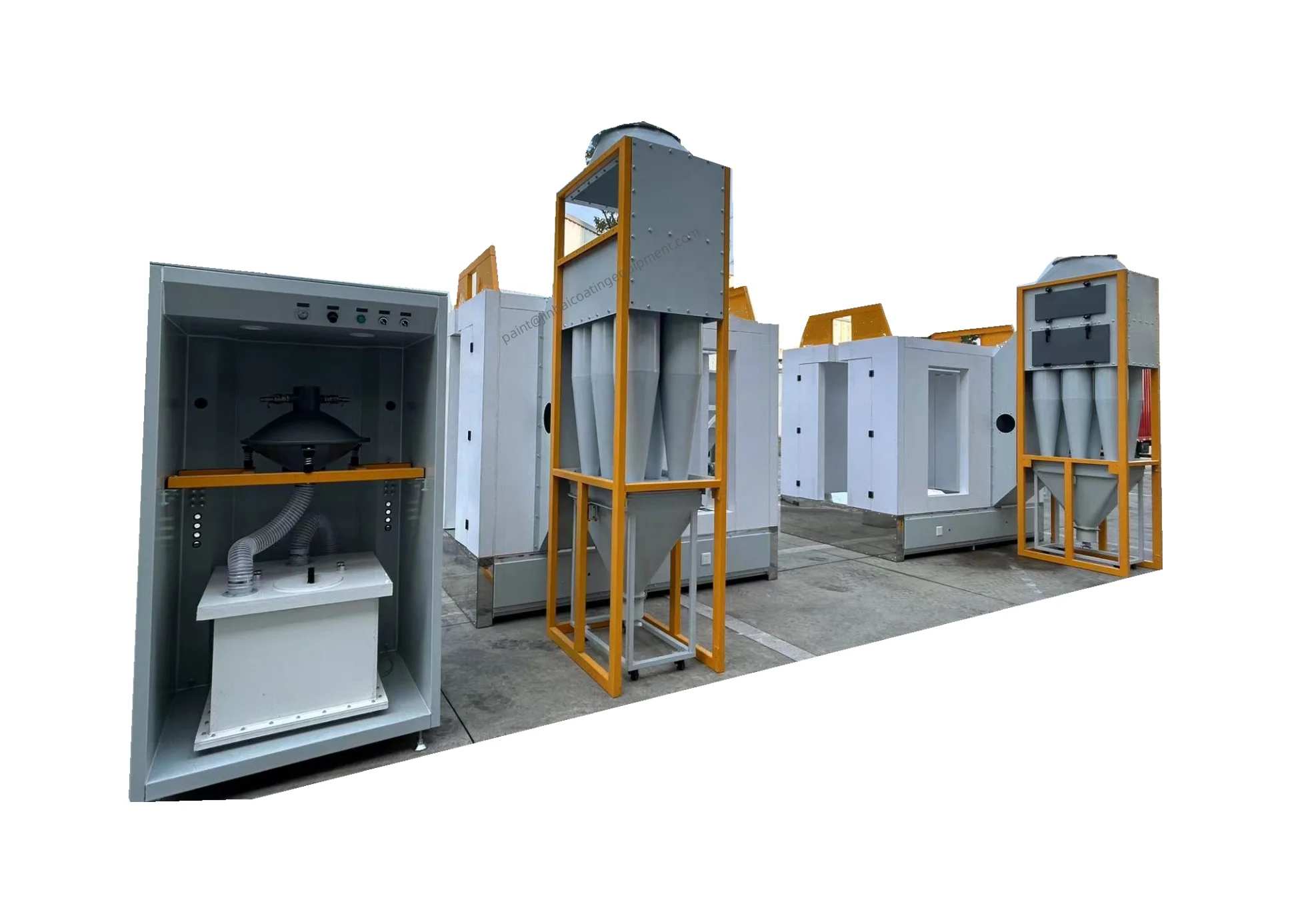Automatic Multi-Cyclone Powder Spray Booth PLC Core Components Metal Equipment Coating Production Line Recycling Painting