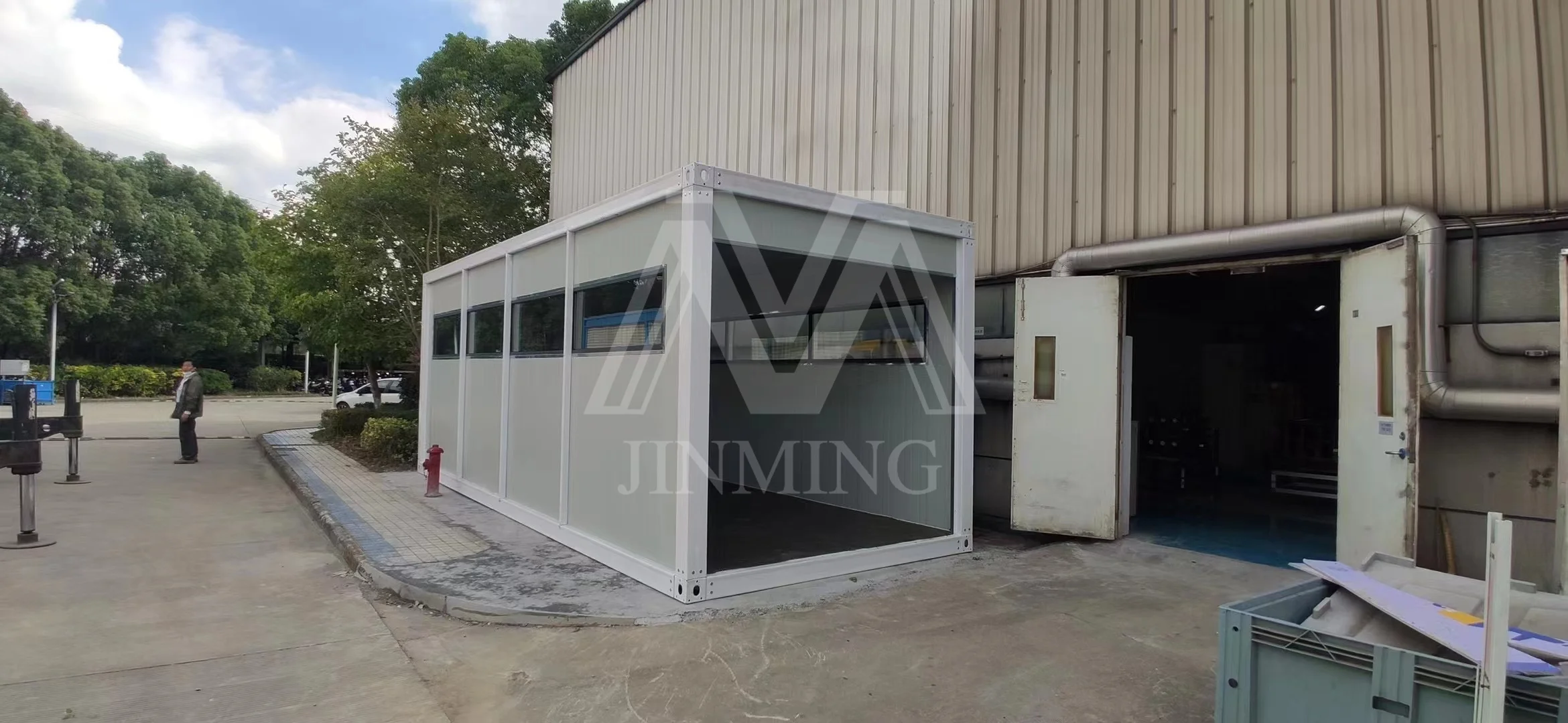 Mobile Portable Assembly Self Premade Tiny House Home Container Portable Storage Units With Manual Rolling Shutter Garage Door