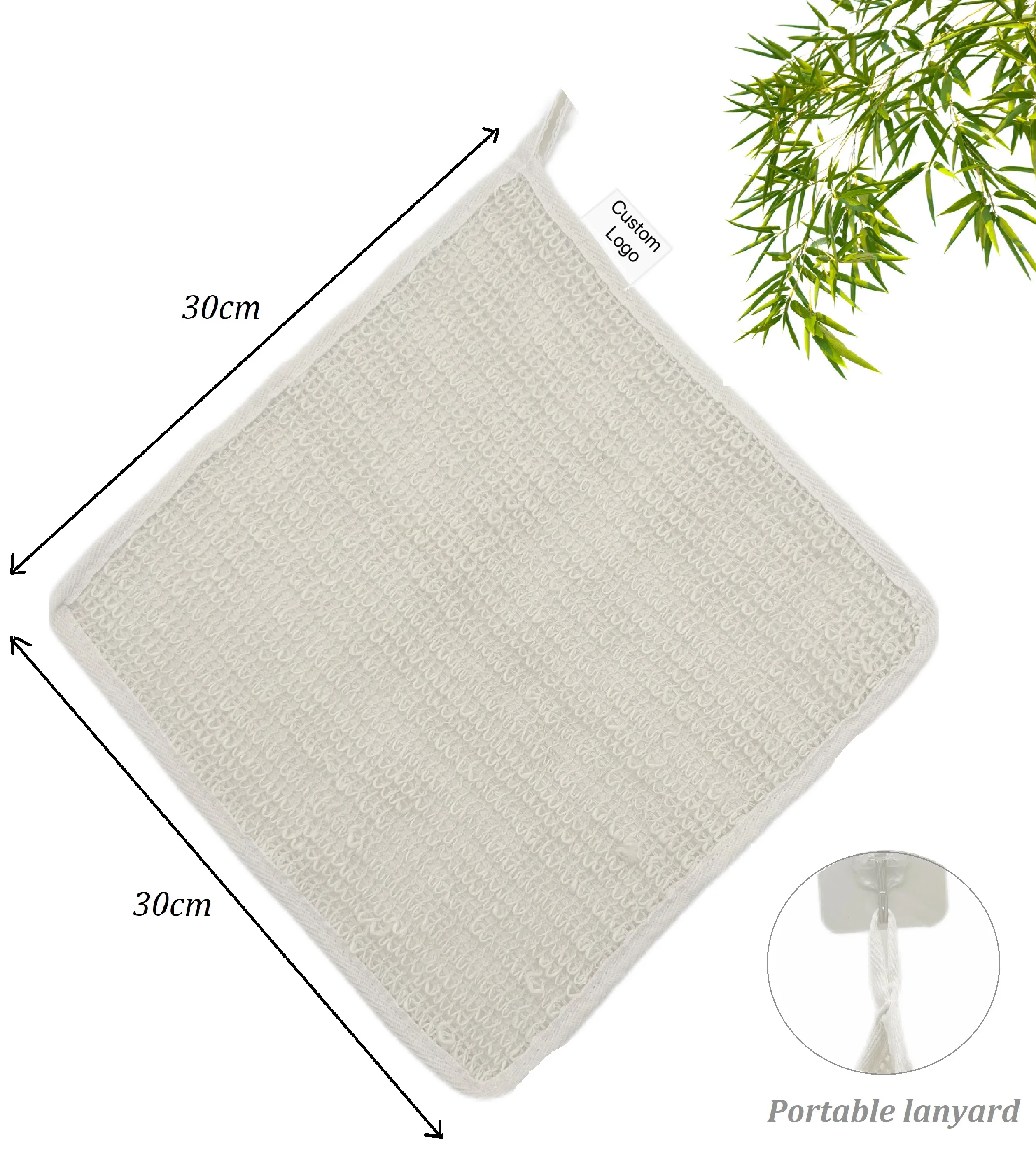 Eco Friendly Sisal Washcloth Exfoliating Bath Cleaning Linen Hemp Cotton Towel