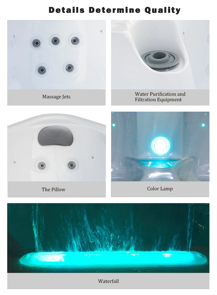 Small Outdoor Hot Tub with 750L Water Capacity and 2.0HP Massage Pump