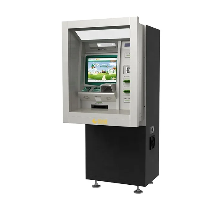 Touch Screen ATM Machine for Self Service Check in  Wall Through Kiosk Laser Printer Cash Dispenser Cash Deposit