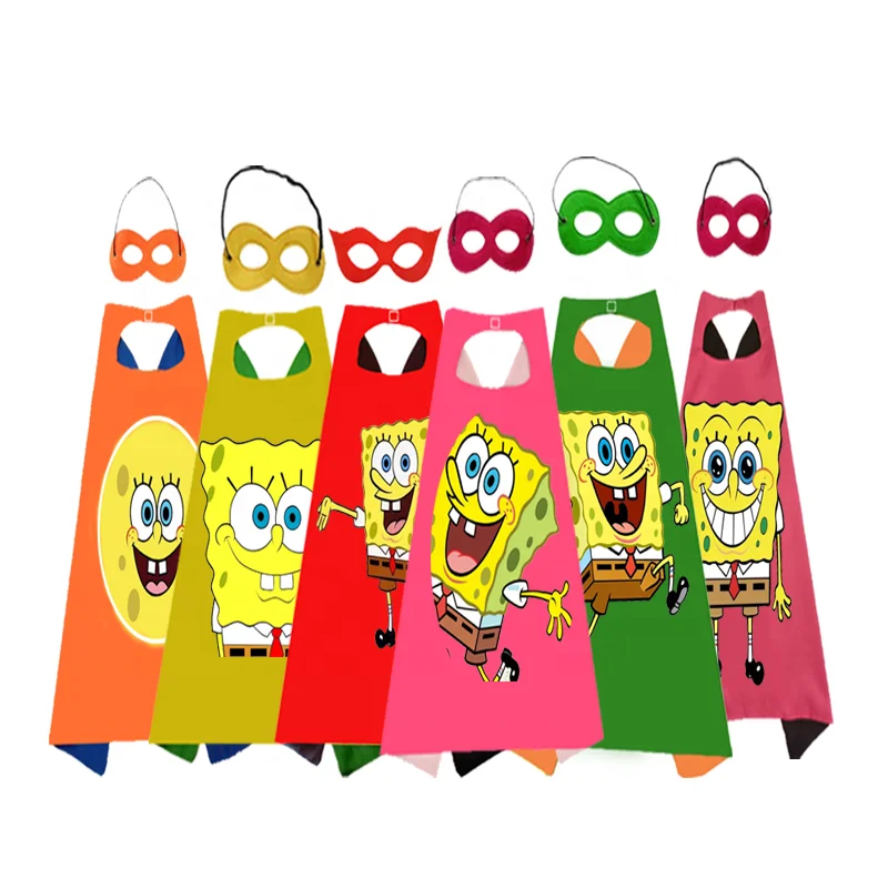 Factory Hot Sale Fashion Satin Superhero Cape ,cartoon cape and mask various size personal birthday party