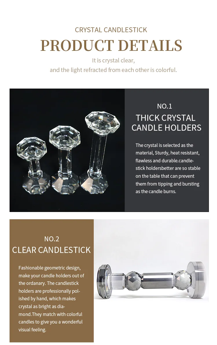 home decoration candle container manufacturers candle glass high quality crystal candle holder supplier