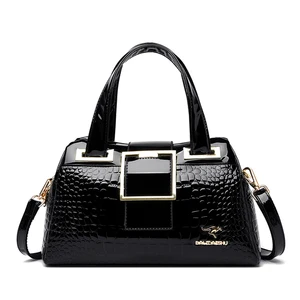 Kalanta 2026 Large Capacity Tote Bag Handbags Women Bags Designer Crocodile Pattern Ladies Boston Shoulder Bag