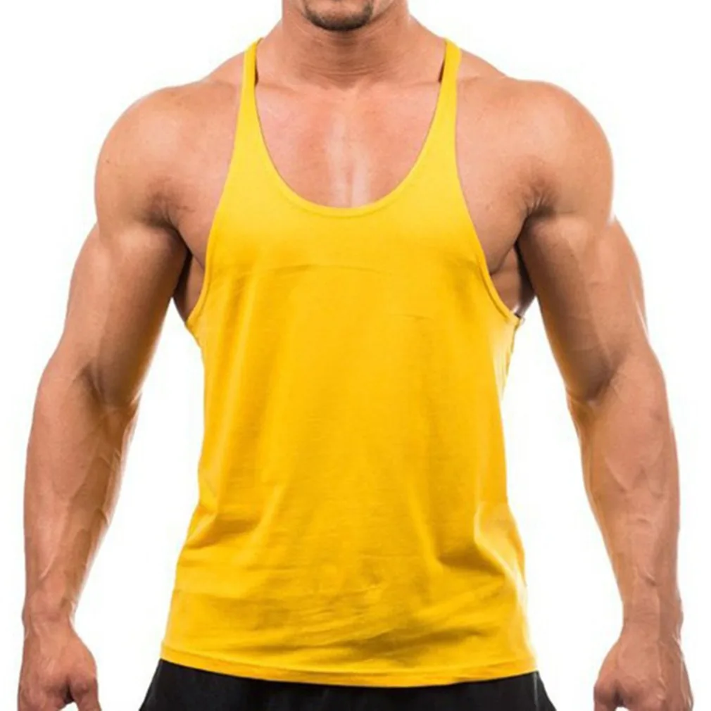 Sublimation Blank Print Logo Adult Singlets Sleeveless Shirts Gym Vest Wholesale Basic Muscle Fitted Y Back Tank Tops for Men