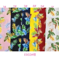 100% тканый вискоза с принтом листьев, ткань challis, вискоза, ткань