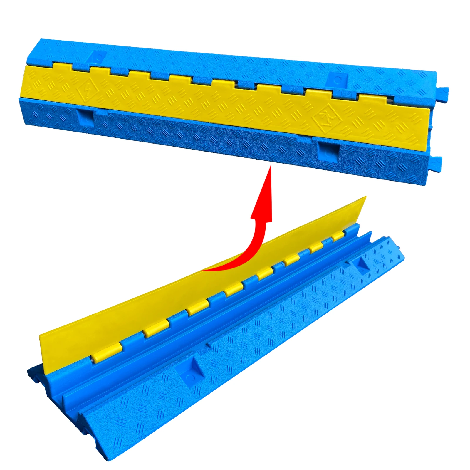 Outdoor 2-Channel Cable Ramp Protector PVC Rubber Cover Plastic Cable Cover Ramp supplier
